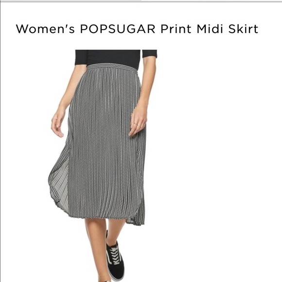 Popsugar XXL NWT Midiskirt black and white star - Picture 1 of 16
